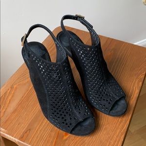 Diane von Furstenberg Black suede leather heels